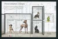 "Adopt a Pet" Issue Mint Sheet of 5 Canada, 2013